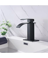Waterfall Spout Bathroom Faucet,Single Handle Bathroom Vanity Sink Faucet