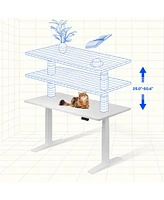Flexispot E7-commercial 48 W Electric Adjustable Standing Desk, Rectangular Chipboard Top and Base , All White