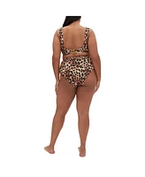 City Chic Plus Vigo Print Underwire Bikini Top