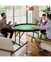 Soozier Poker Table Foldable 47" Round Card Table for 8 Players,