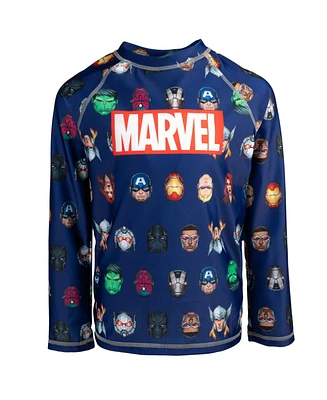 Avengers Boys Marvel Rash Guard Swim Shirt