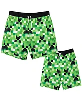 Minecraft Boys Creeper Swim Trunks Bathing Suit