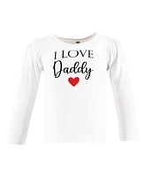 Hudson Baby Girls Long Sleeve T-Shirts Daddy Red Black, 18-24 Months