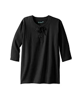 KingSize Big & Tall Gauze Lace-Up Shirt