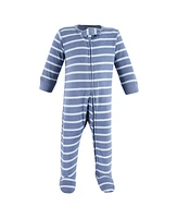 Touched by Nature Baby Boys Organic Cotton Sleep and Play Endangered Safari, 0-3 Months