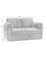 Chenille Sofa Bed - Modern Convertible Couch with Plush Comfort and Durable Design for Living Room Bedroom, (Blue)