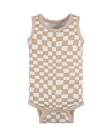 Gerber Baby Boys 4-Pack Sleeveless Onesies Bodysuits, Blue Bike