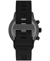 Timex Men's Chronograph Black Silicone Watch, 44mm