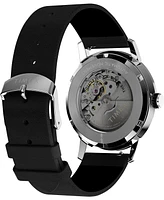 Timex Men's Mechanical Automatic Black Leather Watch, 40mm