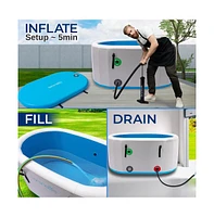 SereneLife Inflatable Cold Plunge Tub - Oversized Ice Bath for Recovery & Therapy