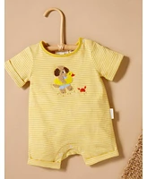 Purebaby Baby Yellow Striped Short Romper
