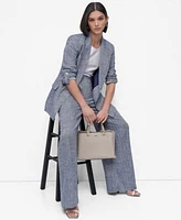 Dkny Petite Roll Tab Sleeve Blazer High Rise Wide Leg Pants