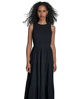 Calvin Klein Women's Cotton Smocked Tiered Maxi Dress