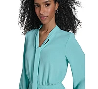 Calvin Klein Women's Tie-Neck Pleated-Skirt Dress