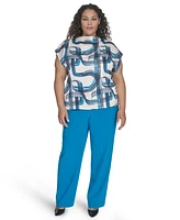Calvin Klein Plus Printed Cap Sleeve Top