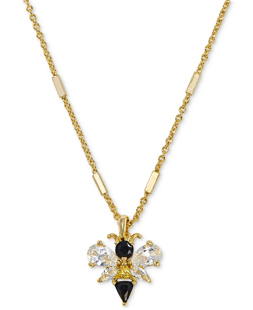 Kendra Scott 14k Gold-Plated Crystal Bee 18" Adjustable Pendant Necklace - Gold Black
