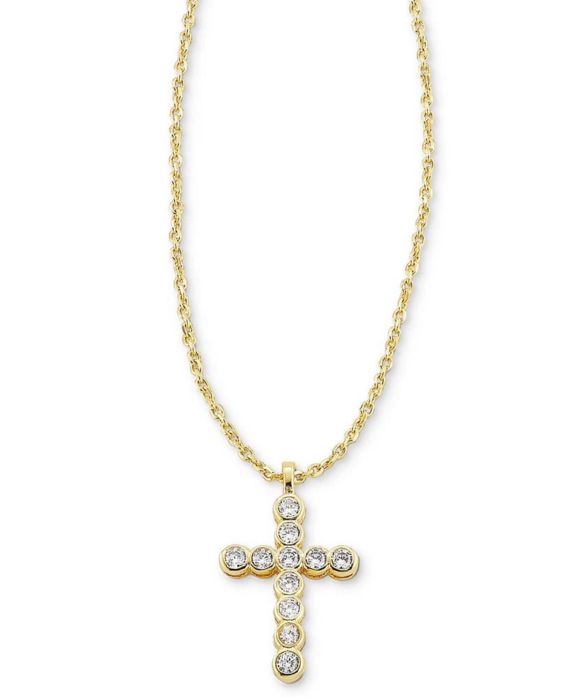 Kendra Scott Gold-Tone Cross Crystal 19" Pendant Necklace