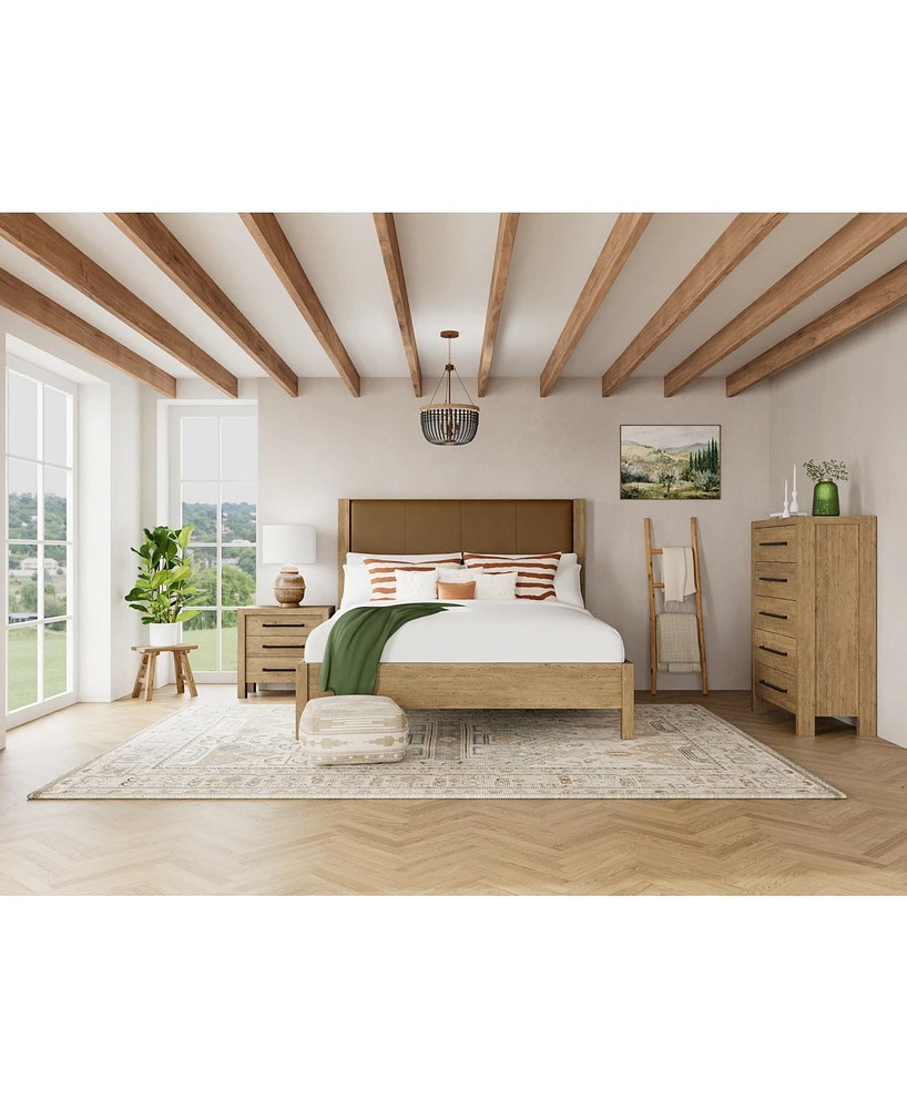 Davie 3-Pc. King Set (Leather Bed, Chest & 3-Drawer Nightstand), Created for Macy's