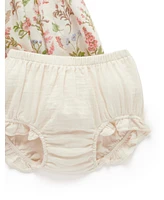 Purebaby Baby Girls Linen Blend Dress & Headband Set