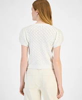 And Now This Petite Pointelle-Knit Button-Front Cardigan, Exclusively at Macy's