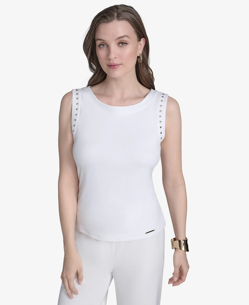Halston Women's Studded Sleeveless Top