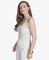 Halston Women's Ribbed Knit Sleeveless Top