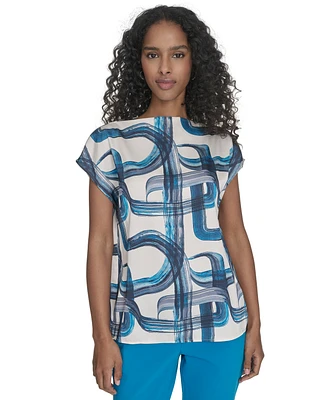 Calvin Klein Petite Printed Cap Sleeve Top