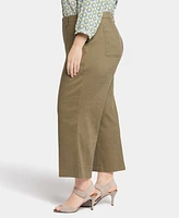 Nydj Plus Wide Leg Cargo Capri Pants