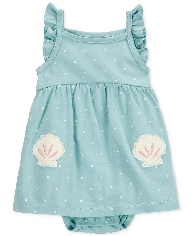 Carter's Baby Girls Cotton Sand Dollar Sunsuit Dress