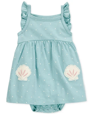 Carter's Baby Girls Cotton Sand Dollar Sunsuit Dress