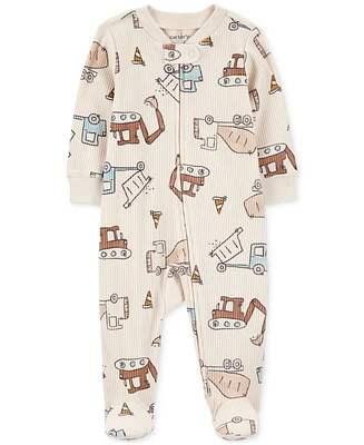 Carter's Baby Boys Construction Ribbed Sleep & Play Pajamas