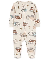 Carter's Baby Boys Construction Ribbed Sleep & Play Pajamas