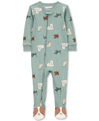 Carter's Baby Boys 1-Piece Dog-Print 100% Snug-Fit Cotton Footed Pajamas