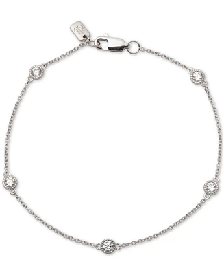 Lauren Ralph Lauren Sterling Silver Cubic Zirconia Station Flex Bracelet