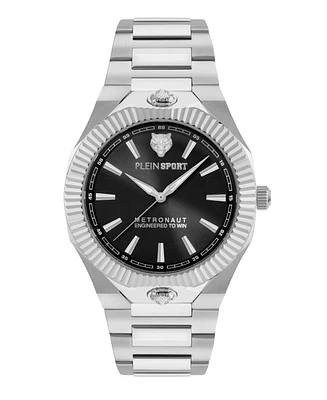Plein Sport Men's Metronaut Three Hand Quartz Stainless Steel Bracelet Watch, 42mm