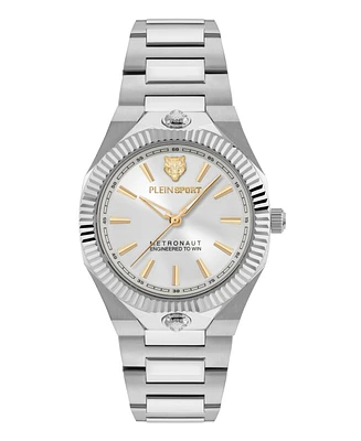 Plein Sport Women's Metronaut Three Hand Quartz Stainless Steel Bracelet Watch, 36mm