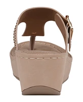 Gc Shoes Women's Alani Embellished Thong Wedge Sandals