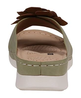 Gc Shoes Women's Claire Flower Rosette Comfort Sandals