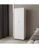Pisinemo Armoire with 2 Doors and Hanging Rod, White