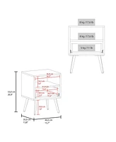 Prescott Valley Nightstand with Open Storage, Natural Oak and White