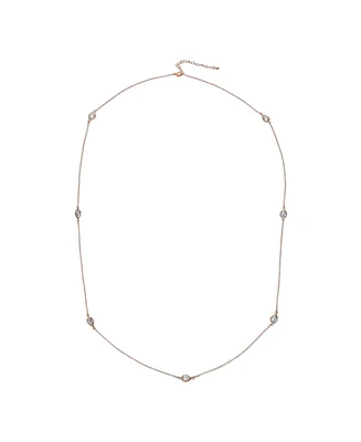 Bling Jewelry Long Rose Gold Plated Cz Tin Cup Chain Endless Wrap Layer Necklace 36