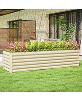 Outsunny 8x2x2ft Galvanized Raised Garden Bed Large Elevated Planter Box