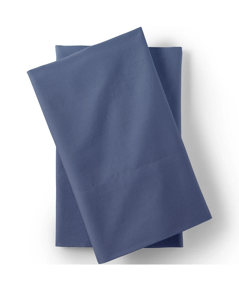 Lands' End Essential Garment Washed Cotton Percale Bed Pillowcases