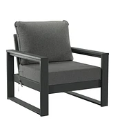 Outdoor Modern 3-Piece Hdpe Patio Sofa Set with Side Table