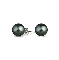 Bling Jewelry Set Of 3 White Black Pink Simulated Pearl Stud Ball Earrings Sterling Silver 8MM
