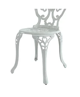 Outdoor Dining Chair Set of 2, Cast Aluminium Patio Chairs Outdoor Bistro Chairs