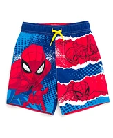 Spider-Man Boys Marvel Upf 50+ Rash Guard and Swim Trunks Outfit Set