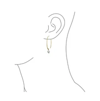 Bling Jewelry Minimalist Dangle Earrings 14K Gold Plated Pearl Threader Sterling Silver
