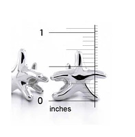 Bling Jewelry Nautical Double Starfish Shirt Cufflinks Solid French Style Fixed Backing .925 Sterling Silver