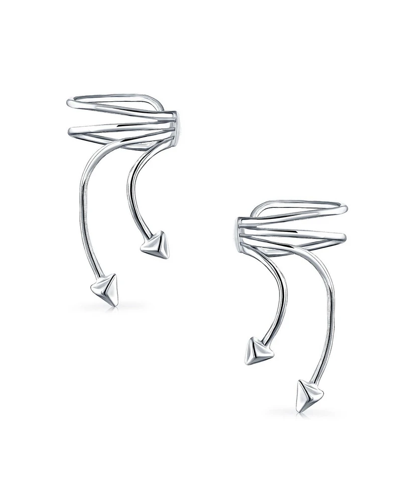 Bling Jewelry Western Jewelry Spike Ear Cuff Cartilage Clip Wrap Earring Sterling Silver